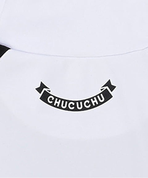 CHUCUCHU Side Point Half Neck T-Shirt - White