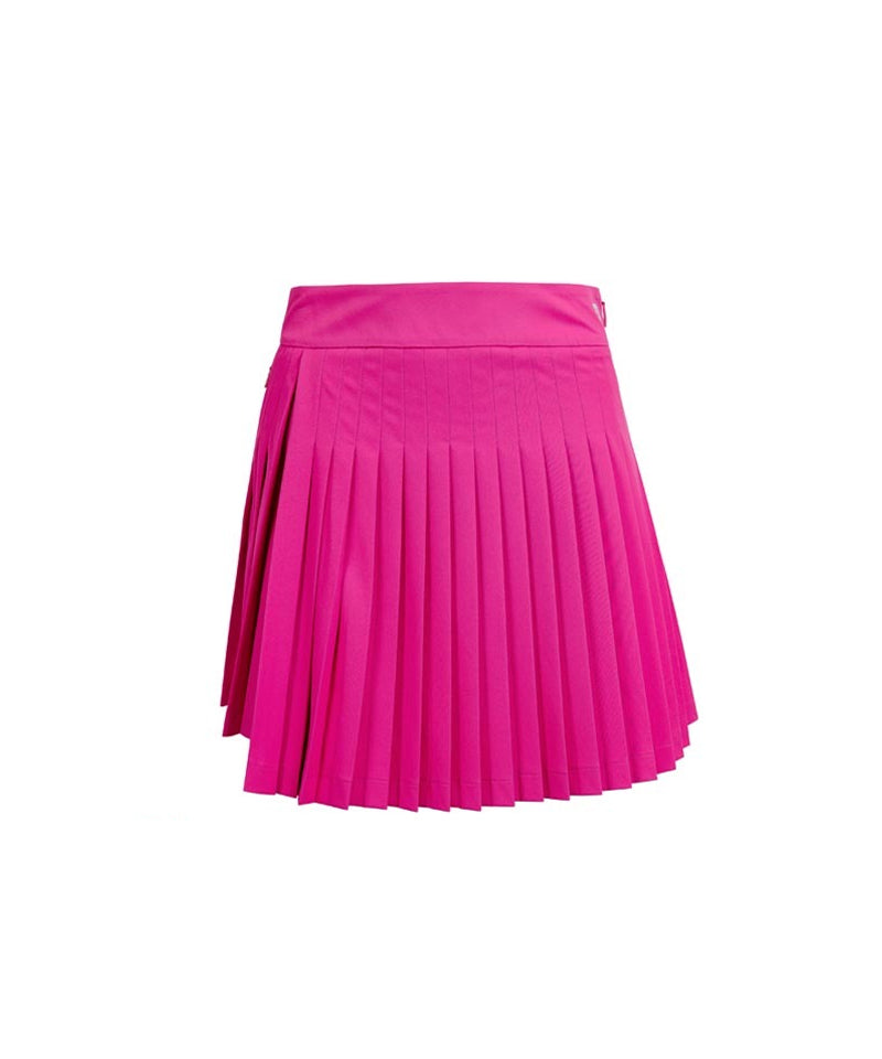 CREVE NINE: Banding Swing Pleated Skirt - Pink