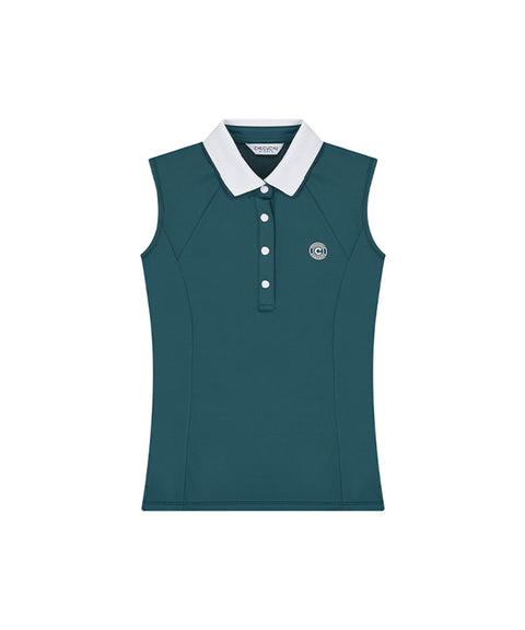 CHUCUCHU Some Knit Collar Sleeveless Top - 2 Colors
