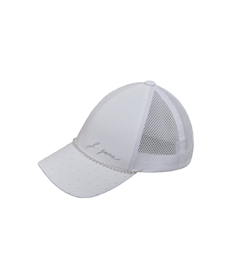 J.Jane Pearl Mesh Ballcap (White)