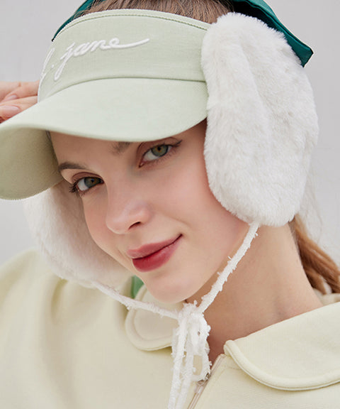 J.Jane 2way Fur Ear Flap Suncap - Melon