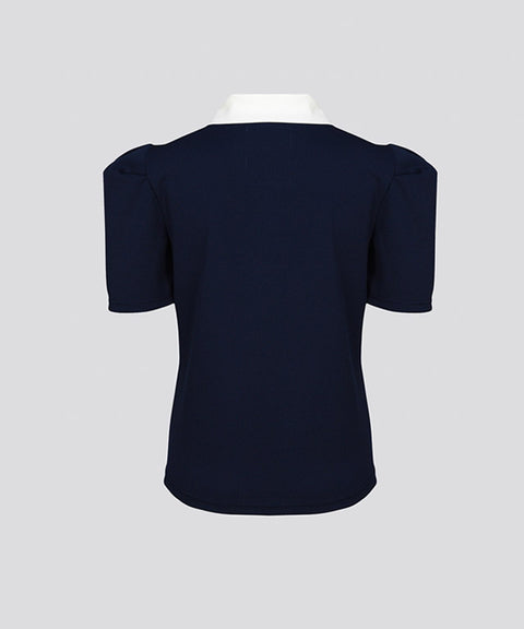 KANDINI Polo Shirts With Puff Sleeve / Short - Navy