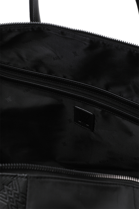 Uni Logo Intaglio Boston Bag - Black