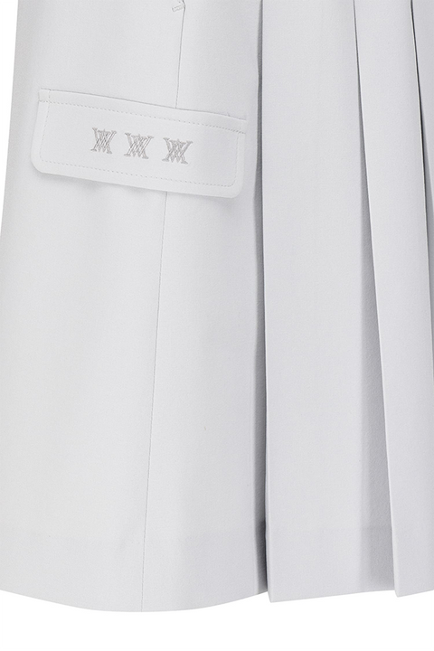 Women's FA Back Pleated Half Pants - Light Grey