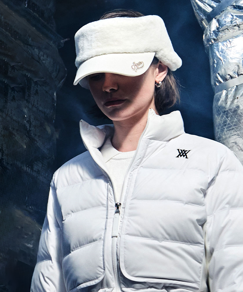 Women's Fur Visor - Cream