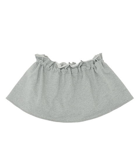 PIV'VEE Drawstring Ruffle Mini Skirt - Heather Grey
