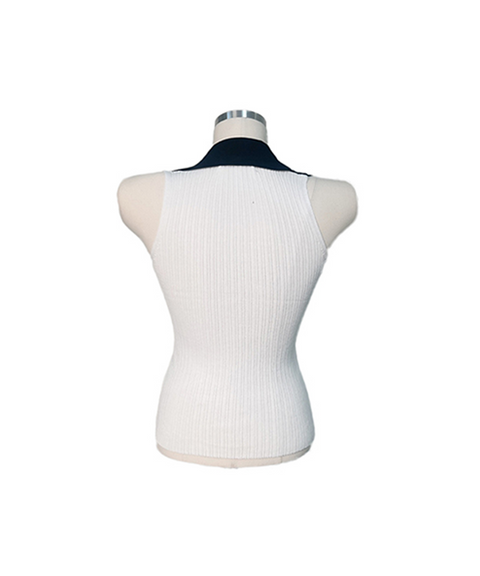 Q.C PLAY: Halter collar Button V Neck Summer Sleeveless - 2 Colors