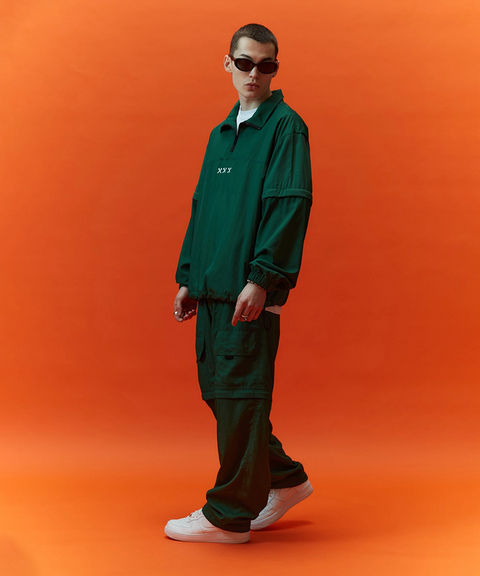 Jamie West Detachable Half Zip-up Anorak - Green