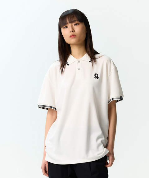 Jamie West Nick Stripe Collar Point Essential P-Shirts - White