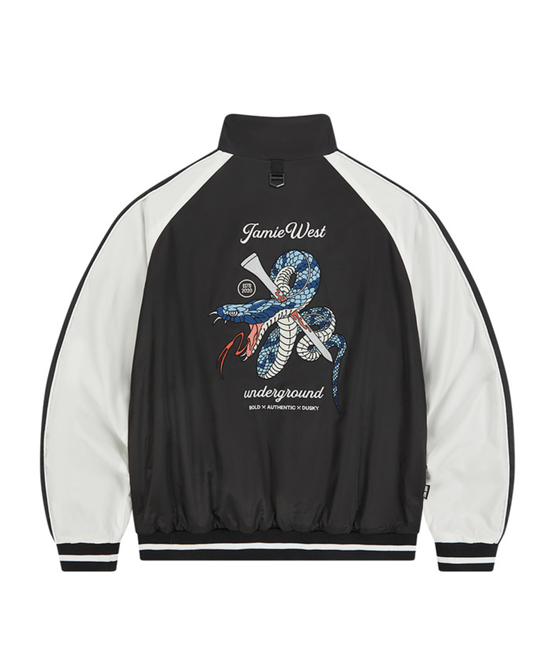 Jamie West Reversible Highneck Souvenir Jacket - Black
