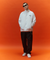 Jamie West Stand Collar Lettering Windbreaker - White