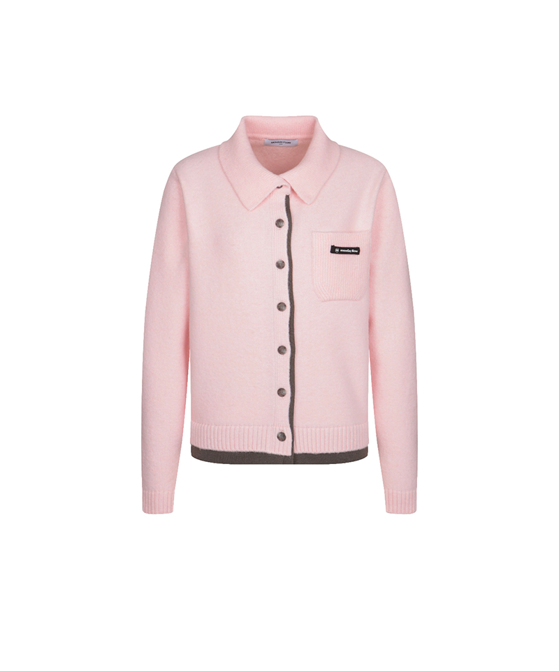 Monday Flow Button-Up Knit Cardigan - Baby Pink