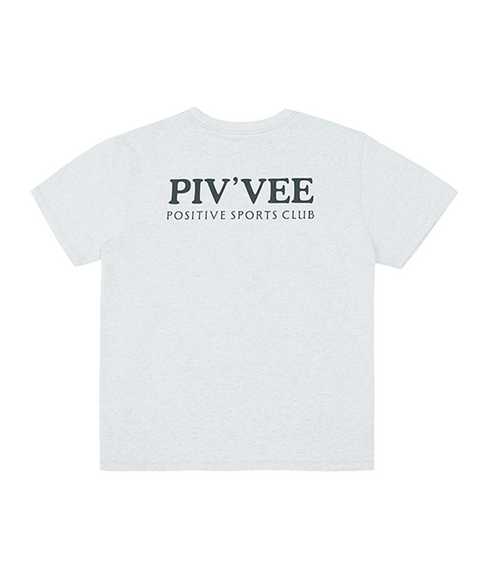 PIV'VEE Positive Sports Club Boxy T-Shirt - Snow Grey