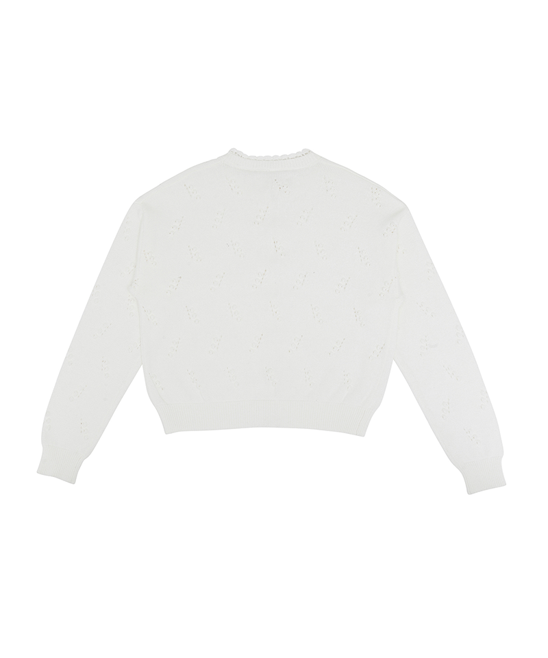 PIV'VEE Punching knit cardigan - Cloud White