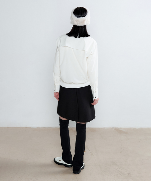 Anell Golf Soft Zip-up Blouse - White