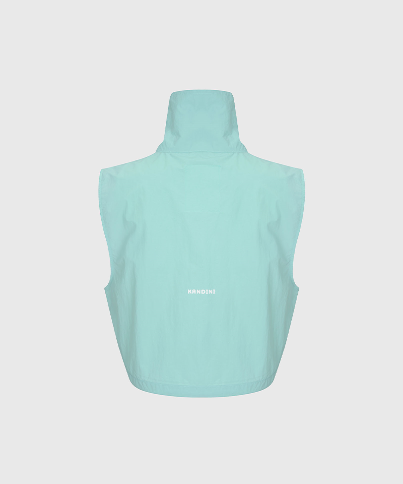 KANDINI Wind Half-Zip Crop Vest - Mint