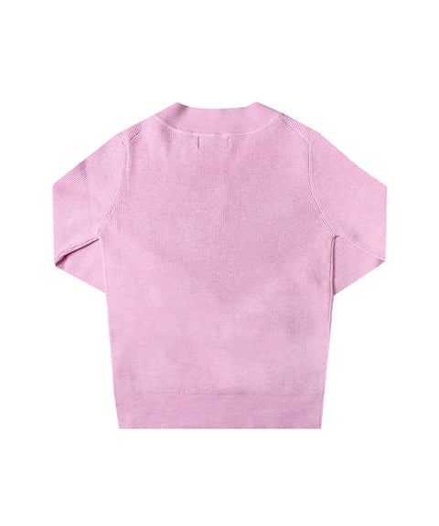 BENECIA 12 V-Neck Knit - Baby Pink