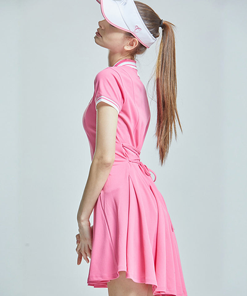 CHUCUCHU Flare Collar Dress - Pink