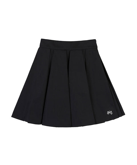 Haley Women's pleated flare midi skirt - Black