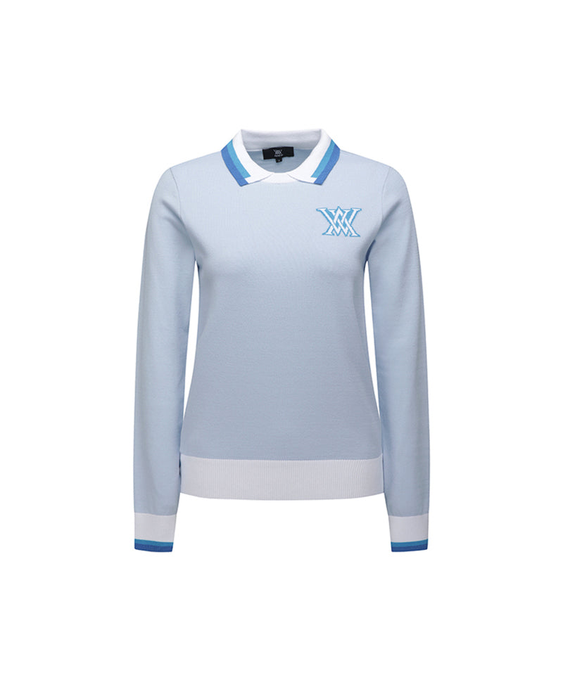 ANEW Golf: Women Logo Combination Pastel Sweater - Sky Blue