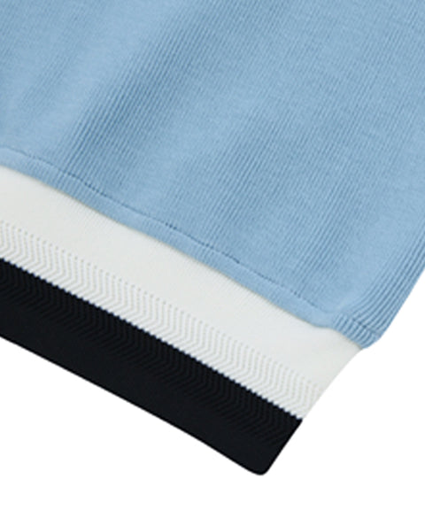 AVEN Stitched Cotton Short Sleeve T-shirt - Sky Blue