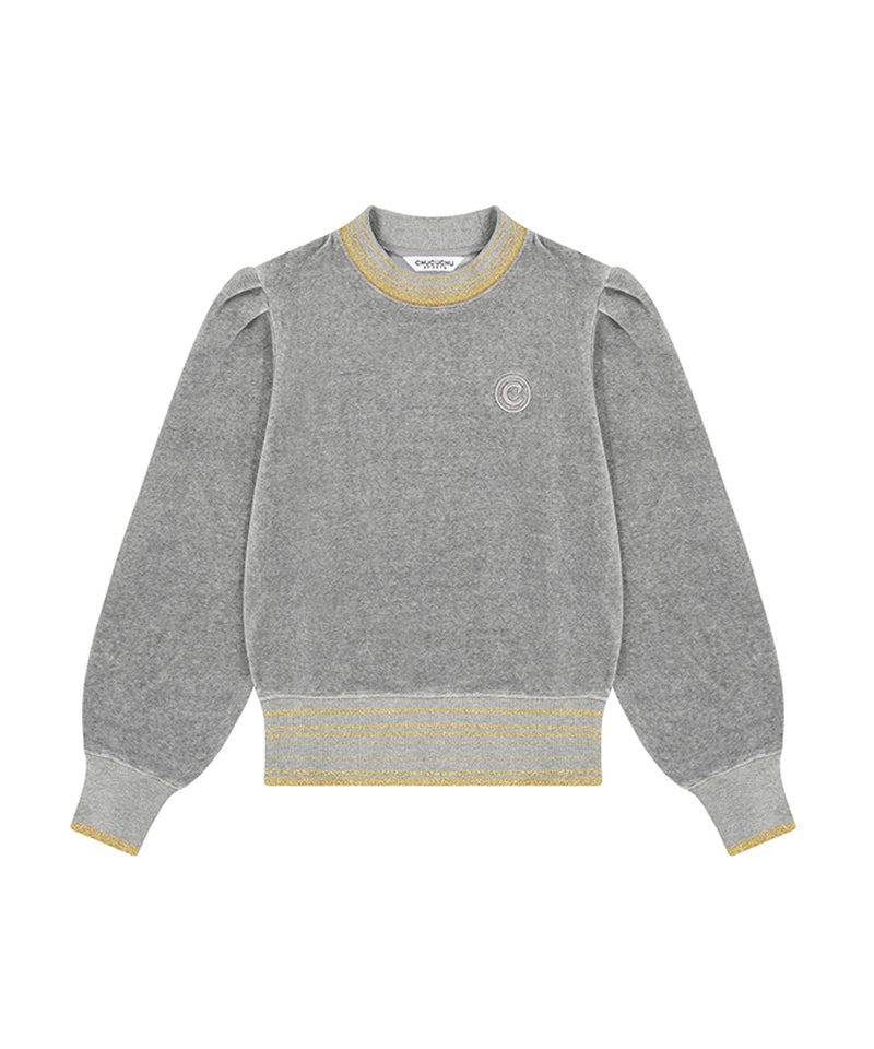 [Season End] CHUCUCHU Velour Puff Crewneck - Gray
