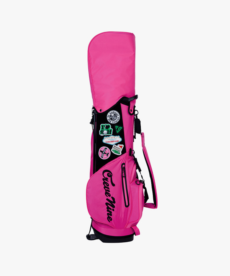 CREVE NINE: Multi Pocket Custom Stand Bag - Pink