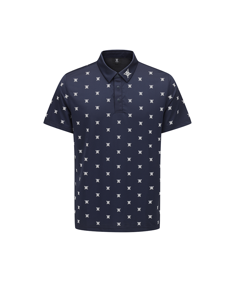 GG Men's Monogram Short Sleeve T-Shirt - Navy