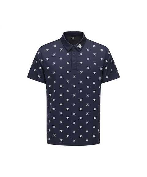 GG Men's Monogram Short Sleeve T-Shirt - Navy