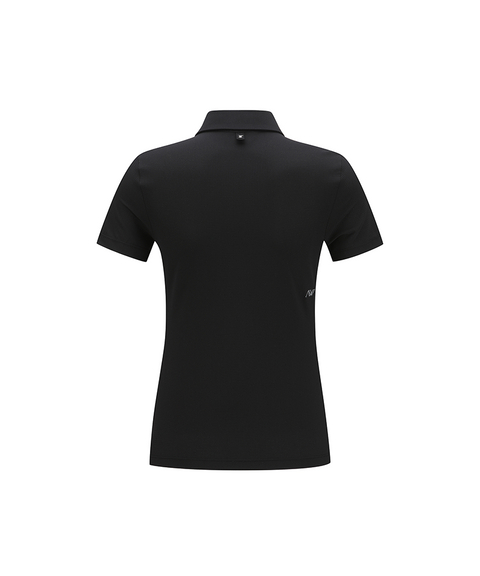 Women's SM Collared Short T-Shirt - Black