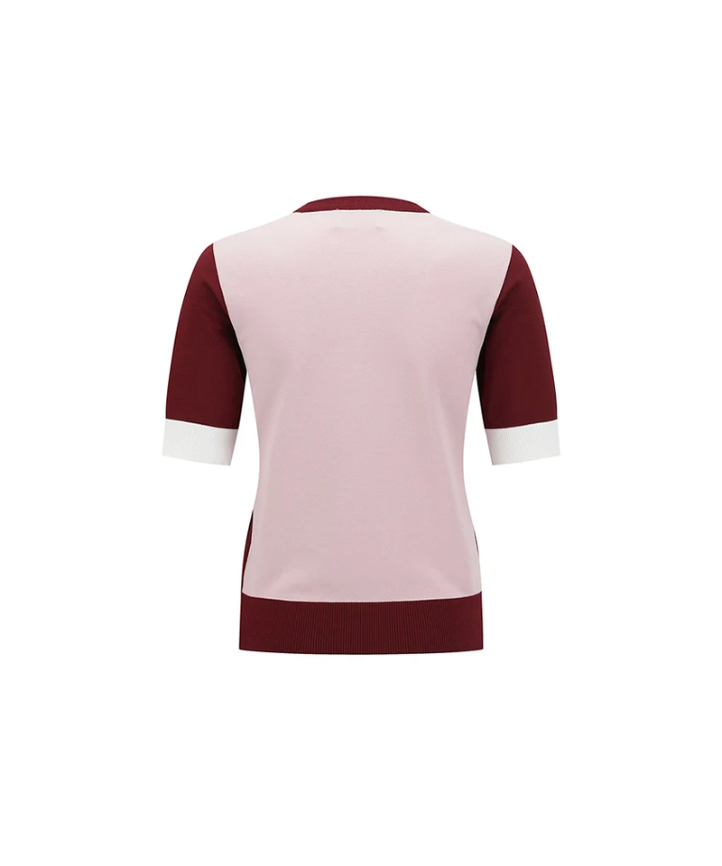 Women's Transition Short Sleeve Sweater - Burgundy