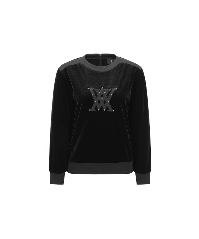 Women's Velvet Sweatshirt - Black