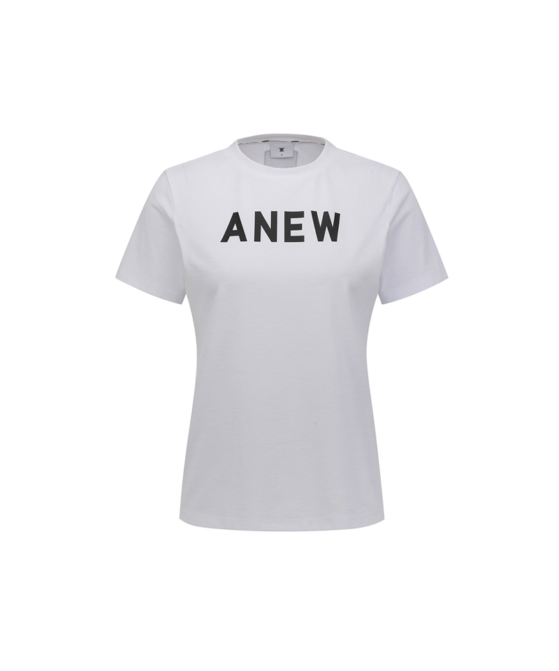 Women's Solid Round Short Sleeve T-Shirt-White