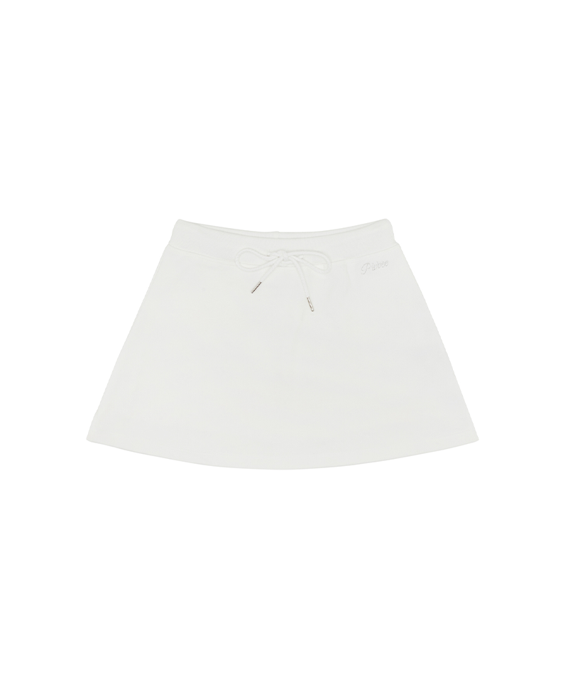 PIV'VEE A Line Sweat Skirt - Cloud White