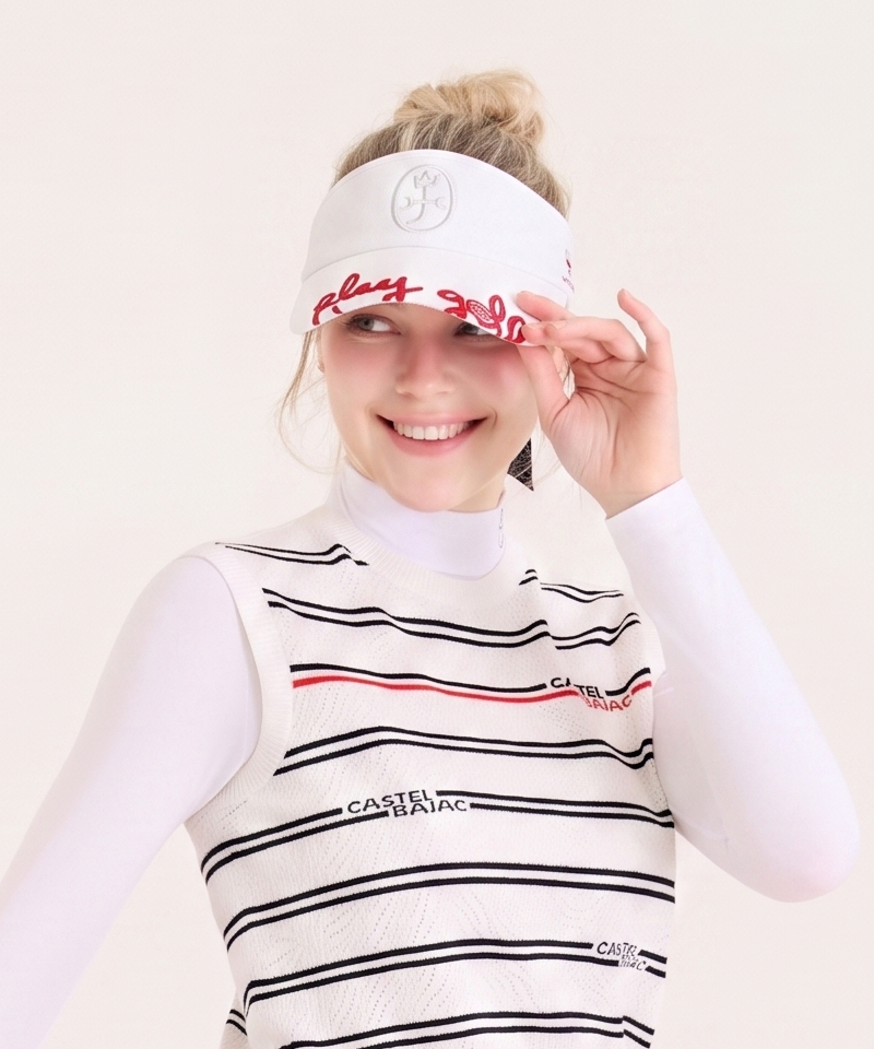 Castelbajac Women's Embroidered Ribbon Sun Cap - White