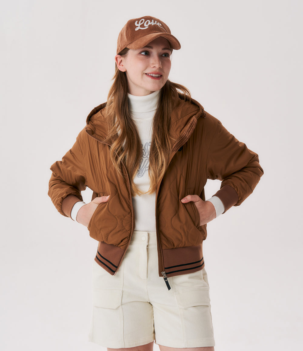 Castelbajac Women's Quilted Hooded Padded Jumper - Brown