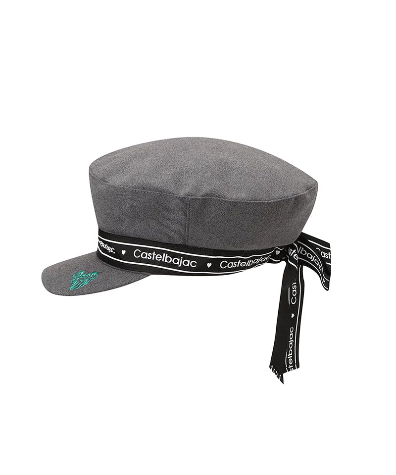 Castelbajac Women's Ribbon Double-Weave Modified Cap - Charcoal