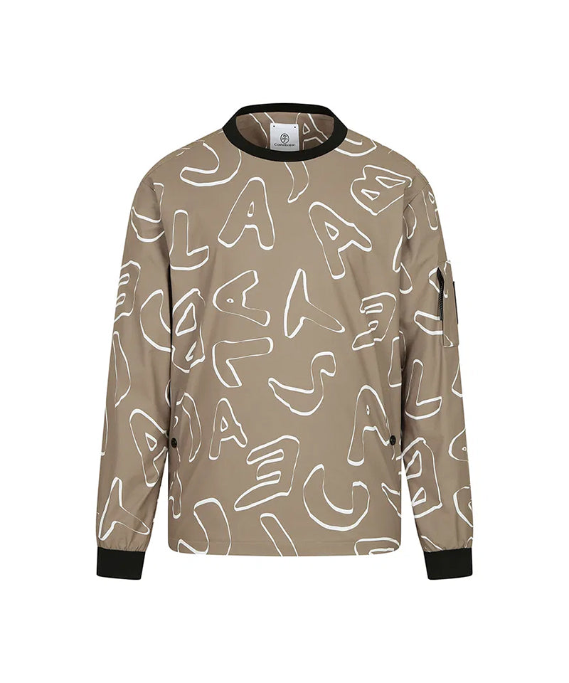 Castelbajac Men's Logo Print Round Jumper - Beige