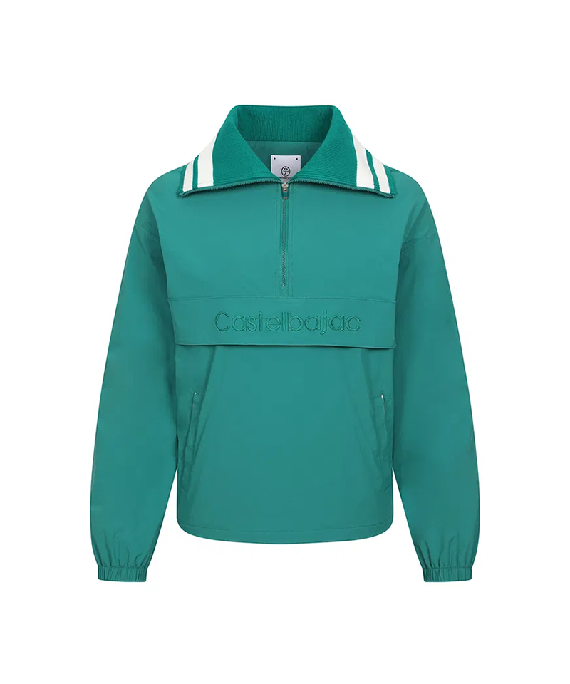 Castelbajac Women's Logo Point Half-Zip Anorak Jumper - Green