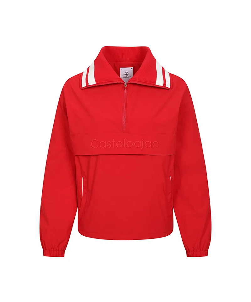 Castelbajac Women's Logo Point Half-Zip Anorak Jumper - Red