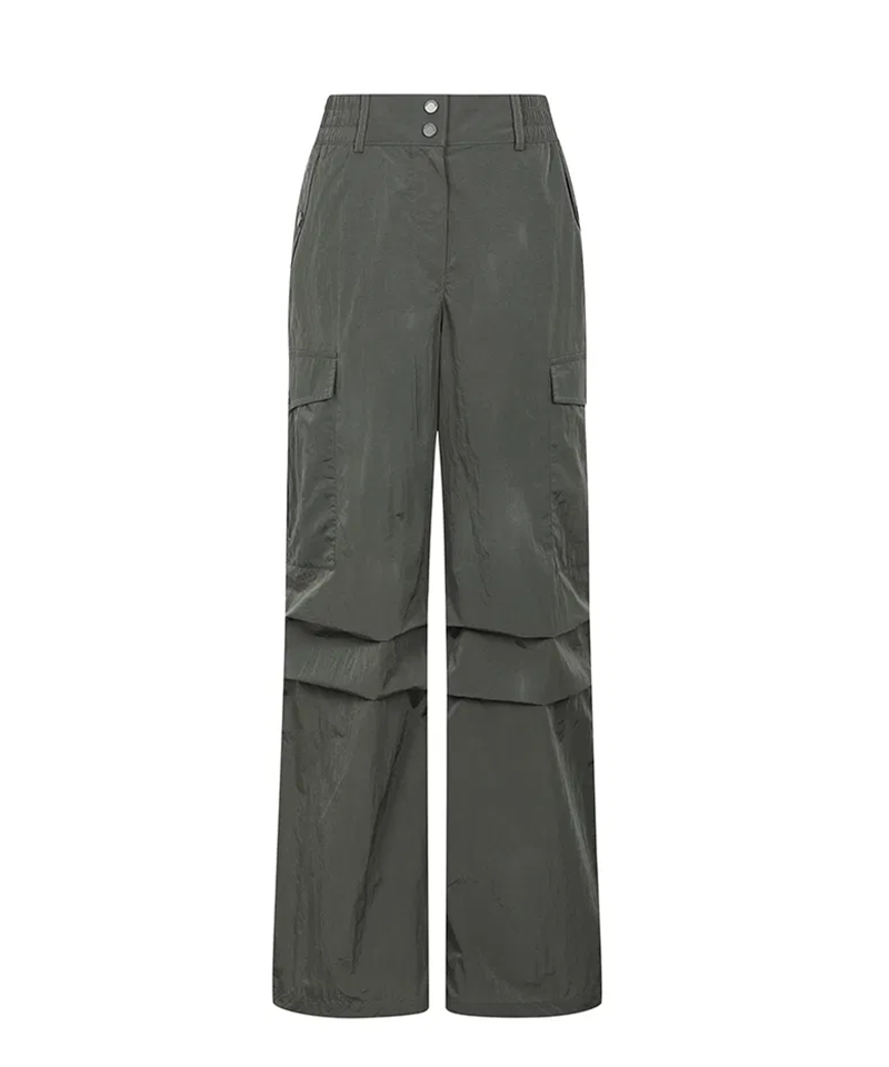 Castelbajac Women's Nylon Cargo Wide Pants - Khaki