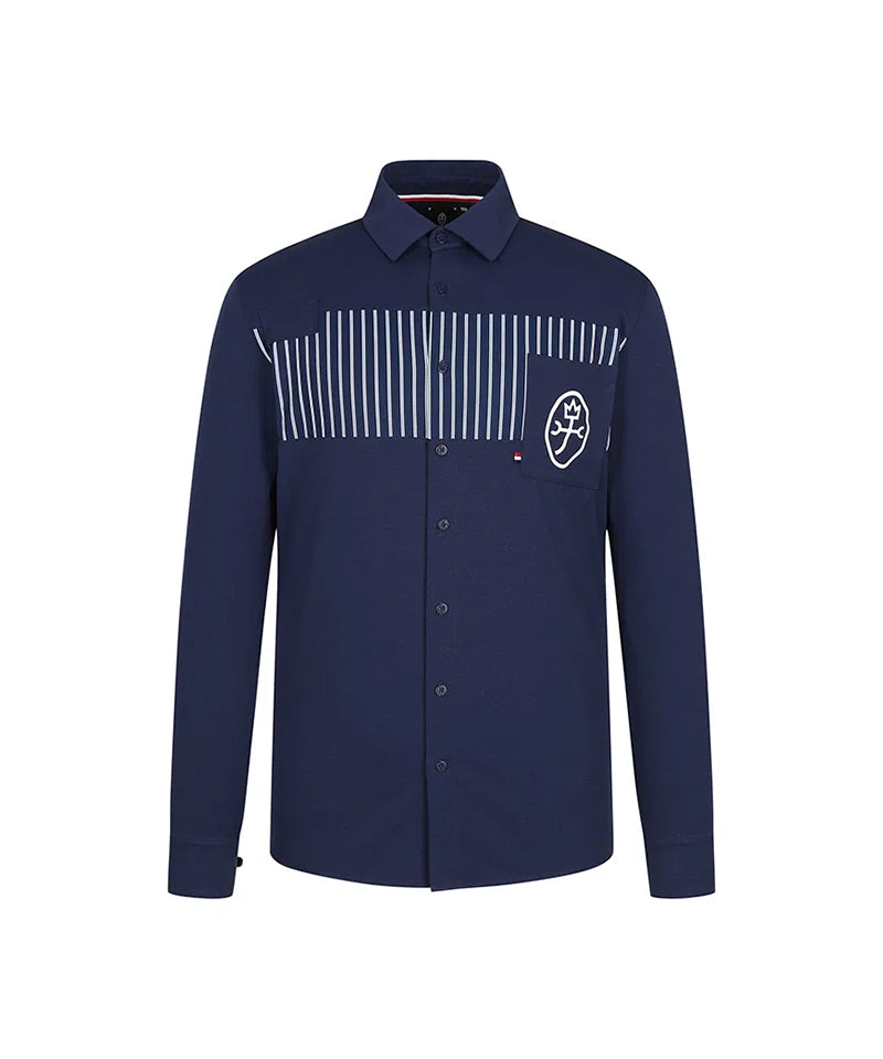Castelbajac Men's Striped Contrast Shirt - Navy