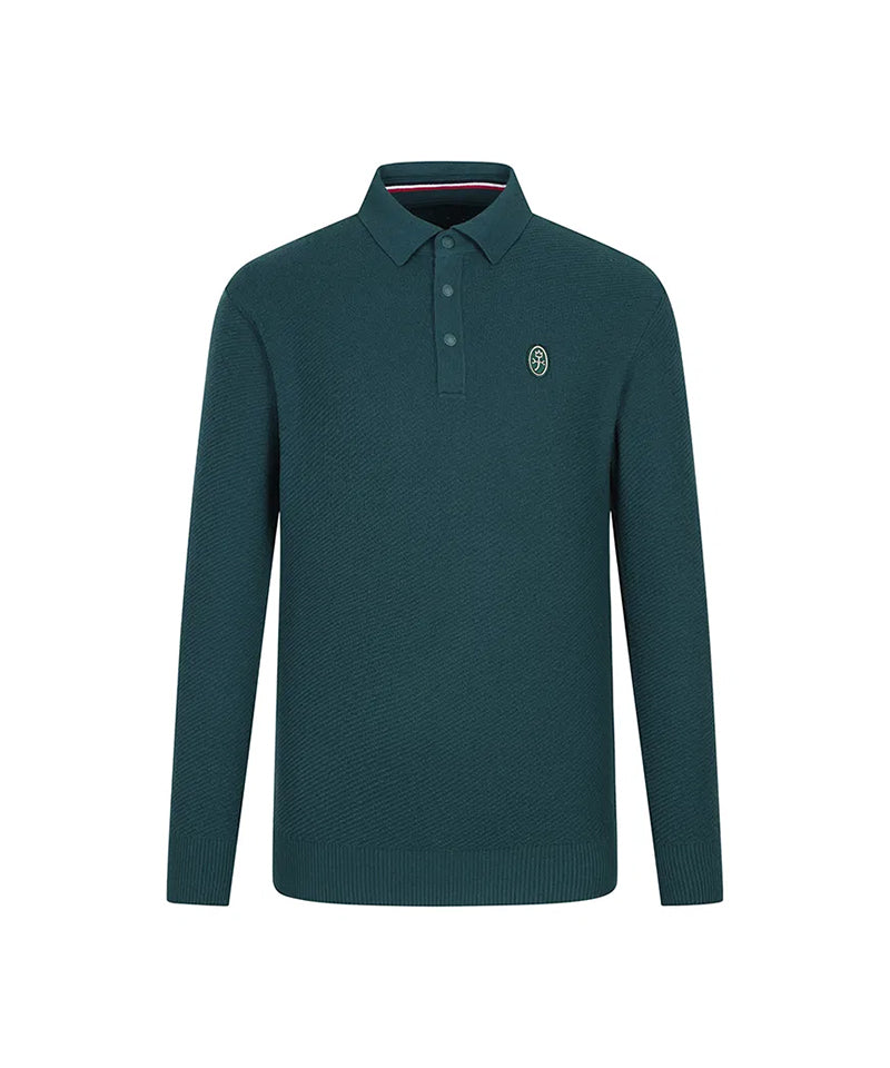 Castelbajac Men's Egg Blason Collar Knit - Green