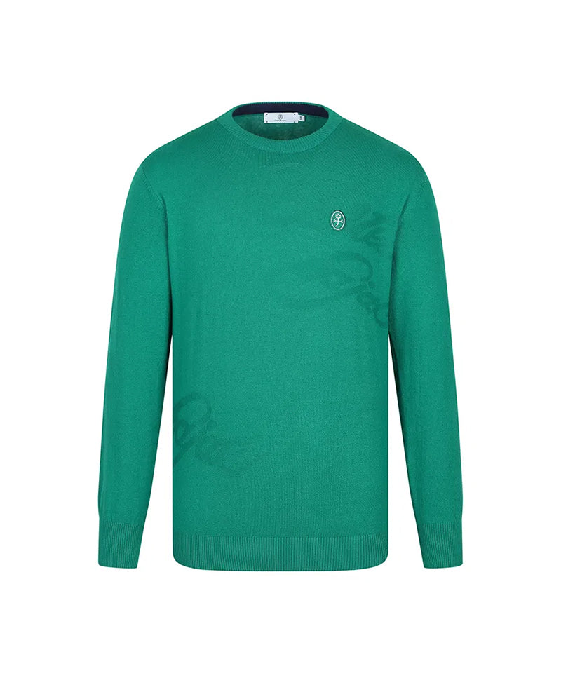 Castelbajac Men's Lettering Round Knit - Green