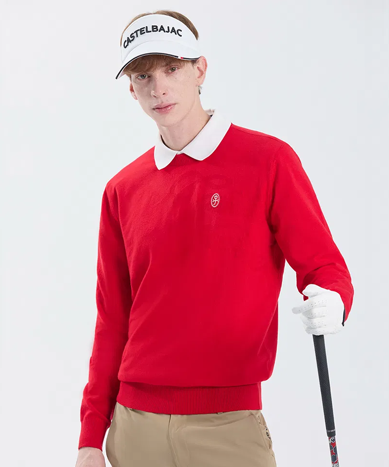 Castelbajac Men's Lettering Round Knit - Red