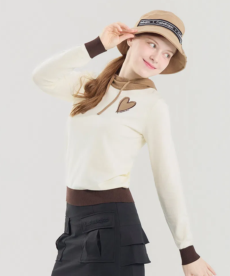 Castelbajac  Women's Contrast Point Hooded Knit - White