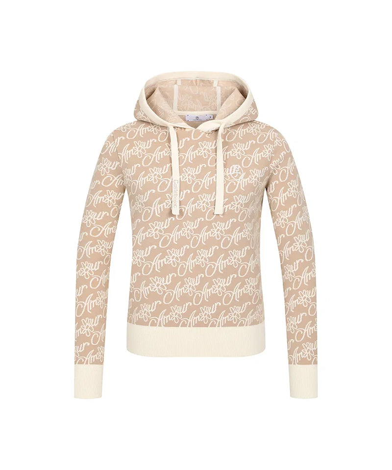 Castelbajac Women's Logo Lettering Jacquard Hooded Knit - Beige