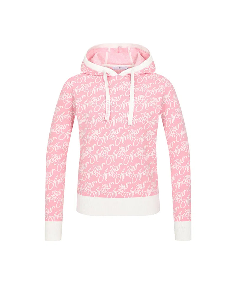 Castelbajac Women's Logo Lettering Jacquard Hooded Knit - Pink