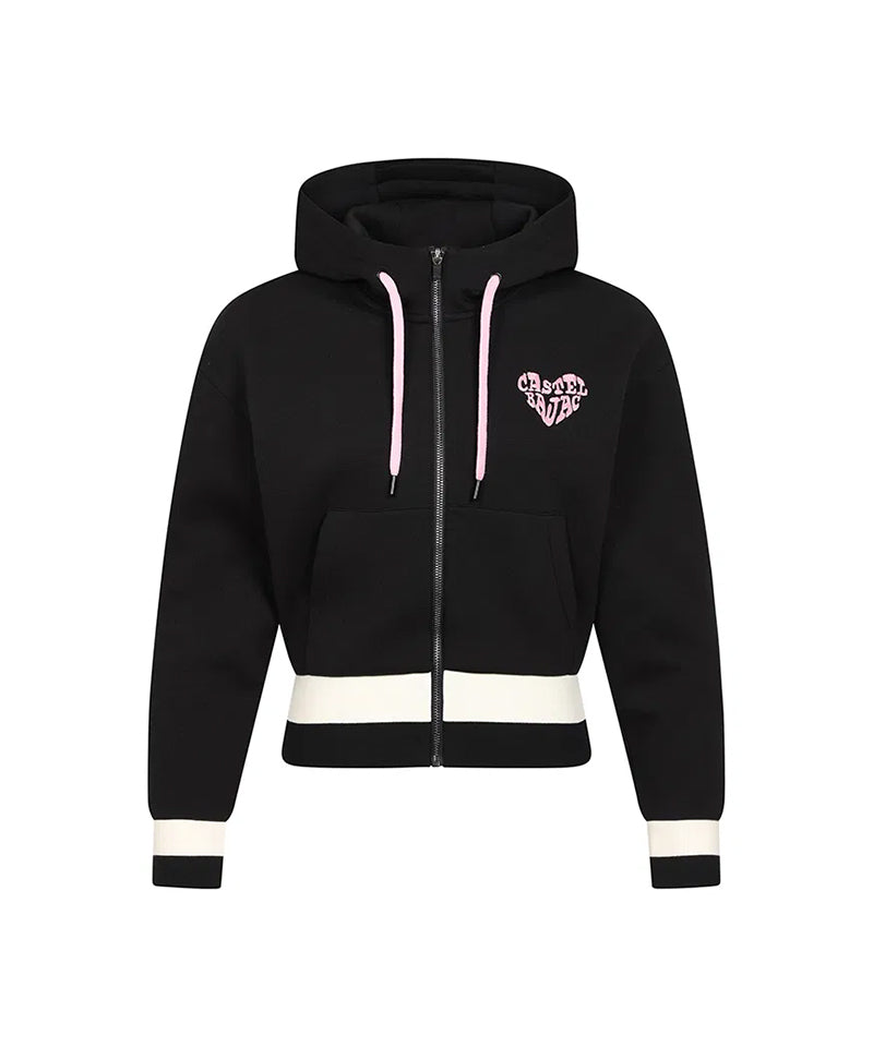 Castelbajac Women's Logo Point Zip-Up Hoodie - Black