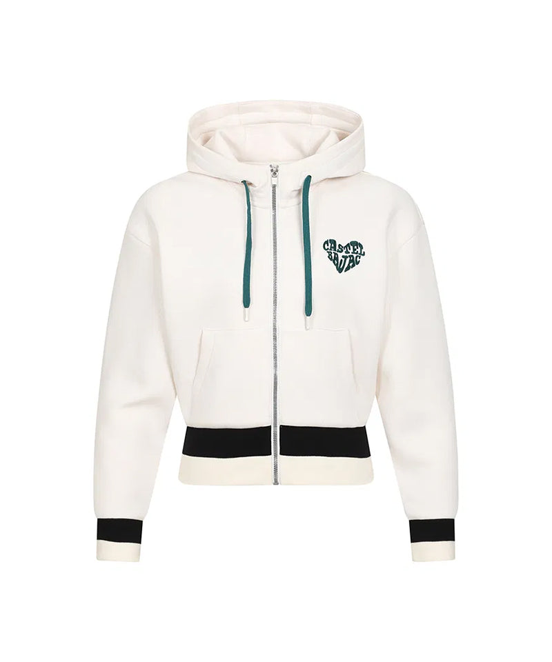 Castelbajac Women's Logo Point Zip-Up Hoodie - Ivory